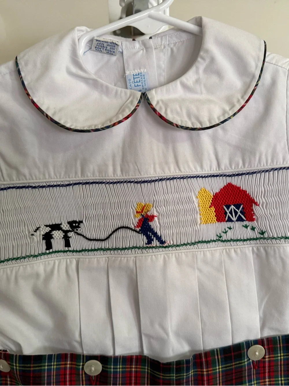 New Vive La Fete Smocked Farm Romper